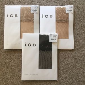 Seamless diamond mesh thigh high stockings - 3 prs